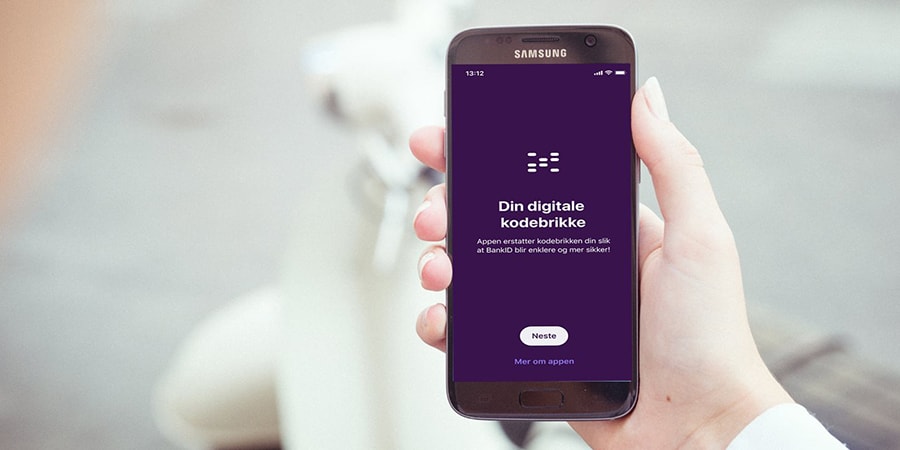 Mobil med visning av BankID-app
