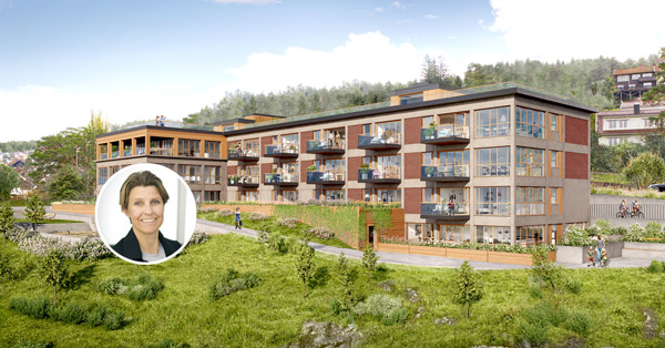 Rådgiver Anette i BN Bank og Grande Panorama, til illustrasjon for eiendomsfinansiering